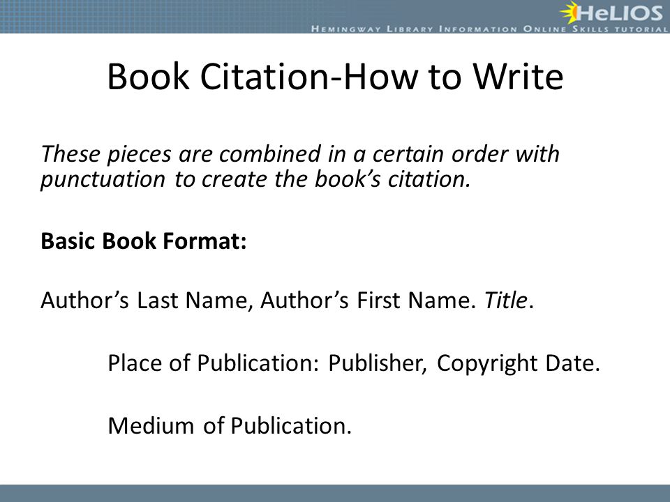 How to write a book bibliography example